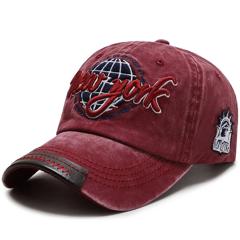 Gorra Vintage con Visera Curvada Bordada para Actividades al Aire Libre
