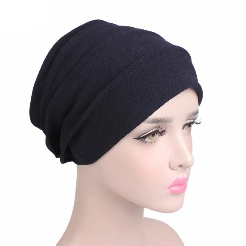 Gorro respirable para mujer, turbante Hijabs para mujer, gorro de tela elástica para la cabeza, gorro suave con volantes para quimio contra el cáncer, bufanda musulmana, venta al por mayor
