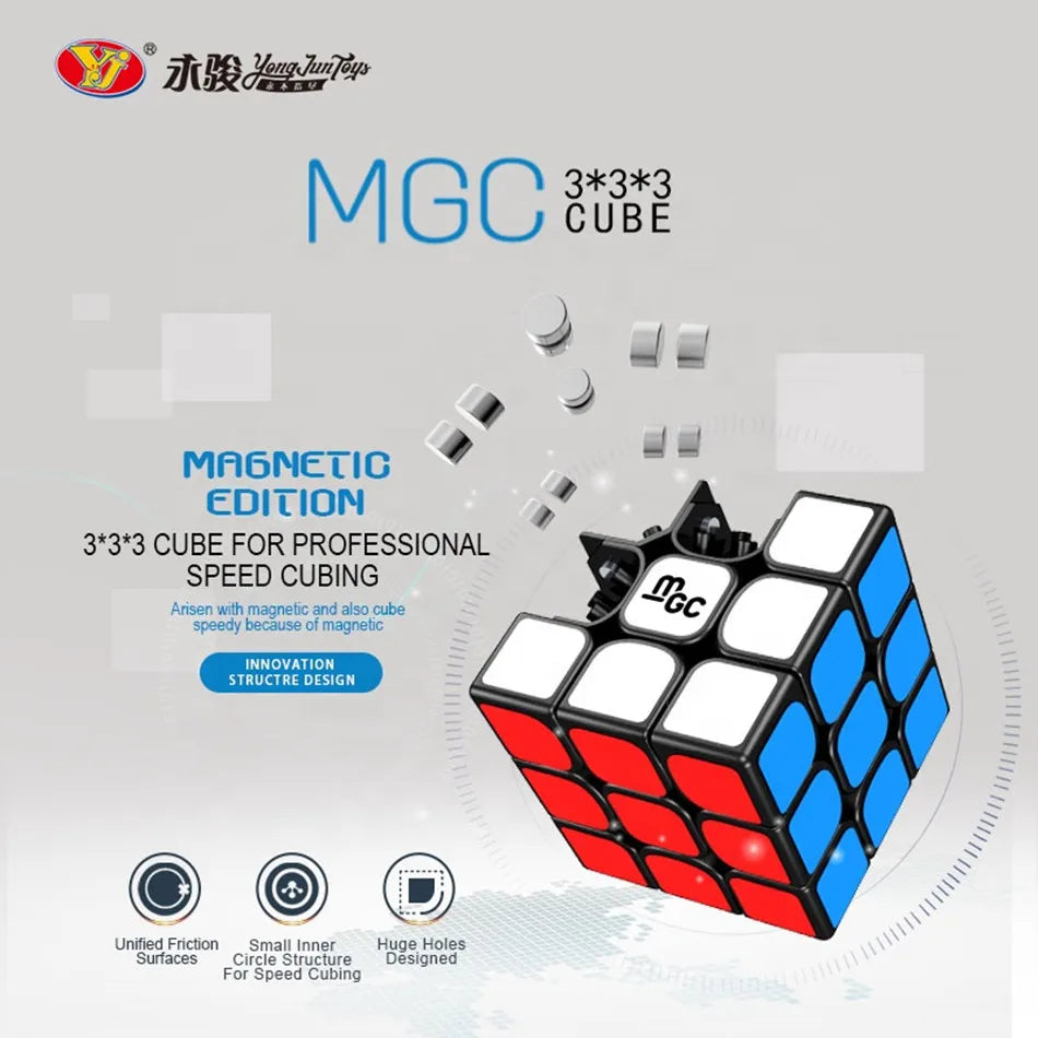 Yj MGC-cubo mágico magnético, 3x3x3, cubos de velocidad, núcleo negro, rompecabezas, juguetes, regalo para niños y adultos, juego de cubo profesional