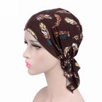 Nueva bufanda musulmana de bambú preatada, gorro de quimio para mujer, turbante para mujer, sombrero, pañuelo para la cabeza, pañuelos para el cáncer, accesorios para el cabello