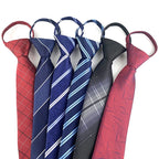 Corbata Preatada Unisex | Cremallera | Rayas y Floral | Cachemira