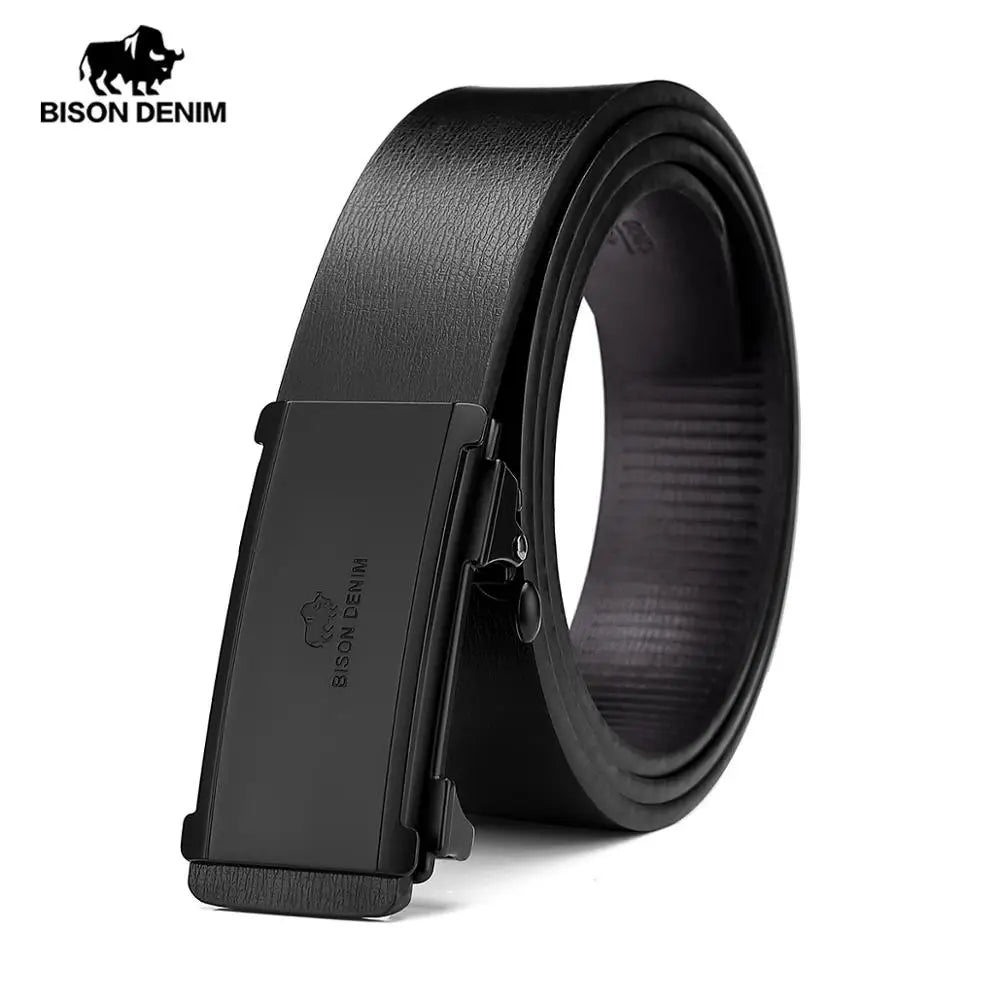 Cinturón De Cuero Para Negocios Hebilla Automática Elegancia Clásica Tica