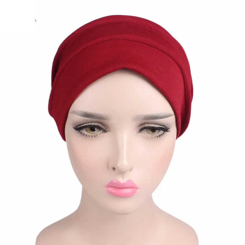 Gorro respirable para mujer, turbante Hijabs para mujer, gorro de tela elástica para la cabeza, gorro suave con volantes para quimio contra el cáncer, bufanda musulmana, venta al por mayor