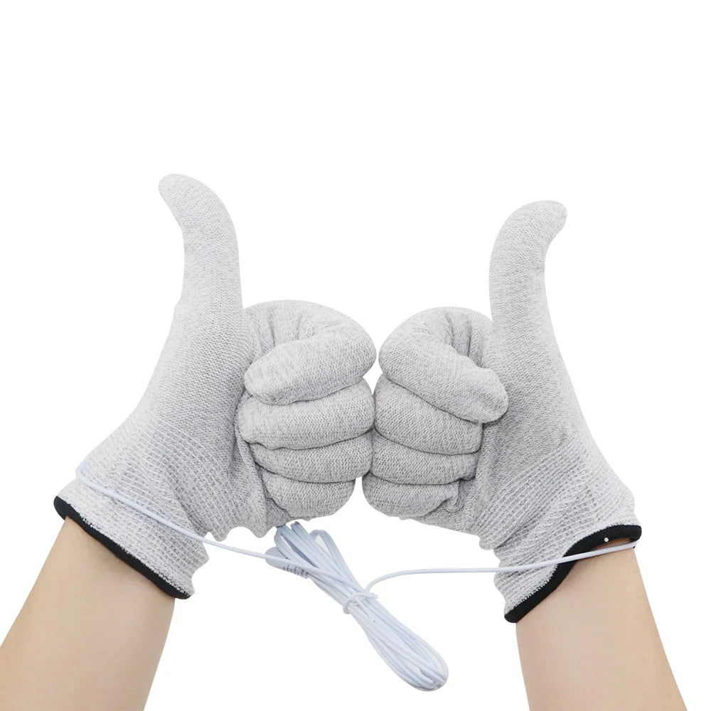 Guantes de Masaje de Fisioterapia Tens con Electrochoque Eléctrico