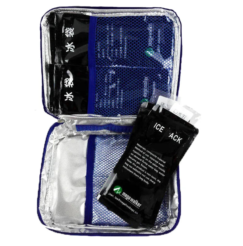 Caja enfriadora de insulina mega, bolsa de tamaño mediano, Estuche De Viaje de insulina para diabéticos con aislamiento portátil, bolsa de hielo de papel de aluminio de tela de nailon