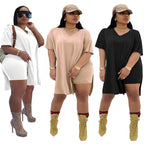 Conjunto de ropa de talla grande para mujer, pantalones cortos con dobladillo, chándal informal, ropa de calle, 4xl, verano, venta al por mayor, envío directo