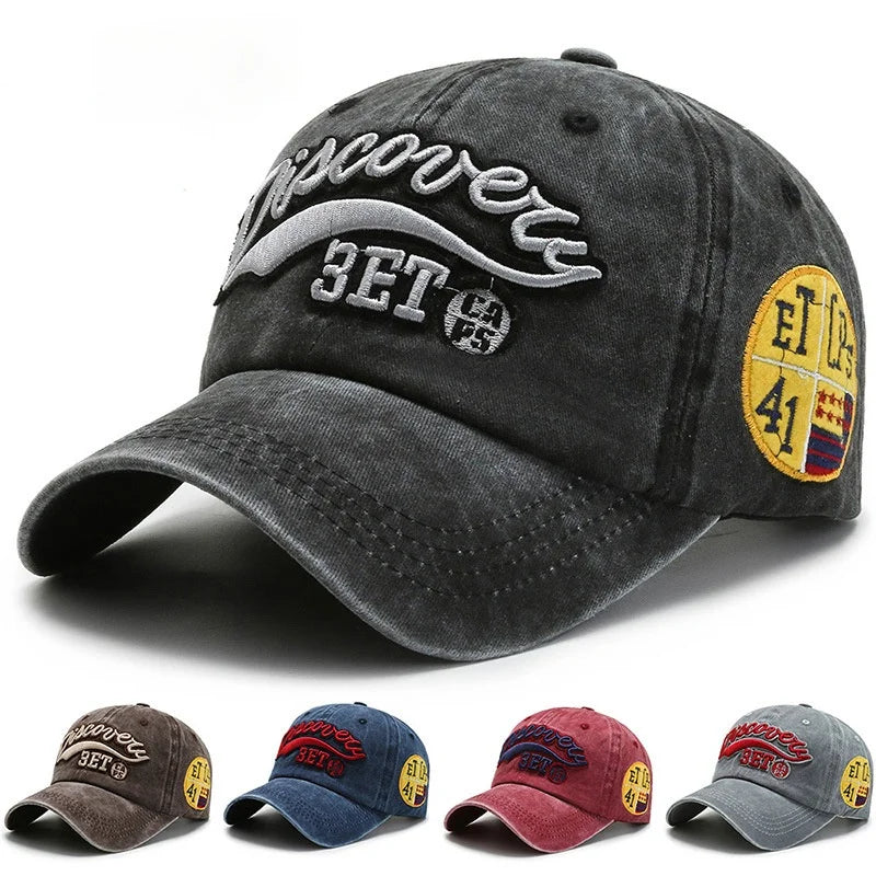 Gorra de Béisbol Retro Unisex | Bordado de Letras | Estilo Vaquero Hip Hop | Algodón