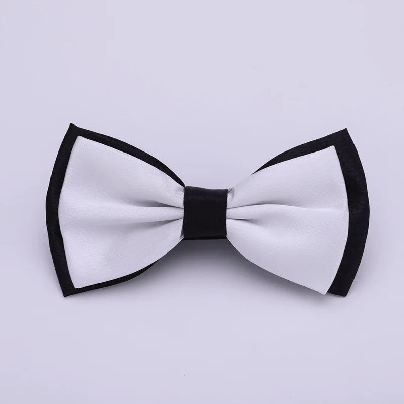 Pajarita ajustada para hombre, pajarita clásica de color negro y dorado, color rojo, verde, rosa, azul y blanco
