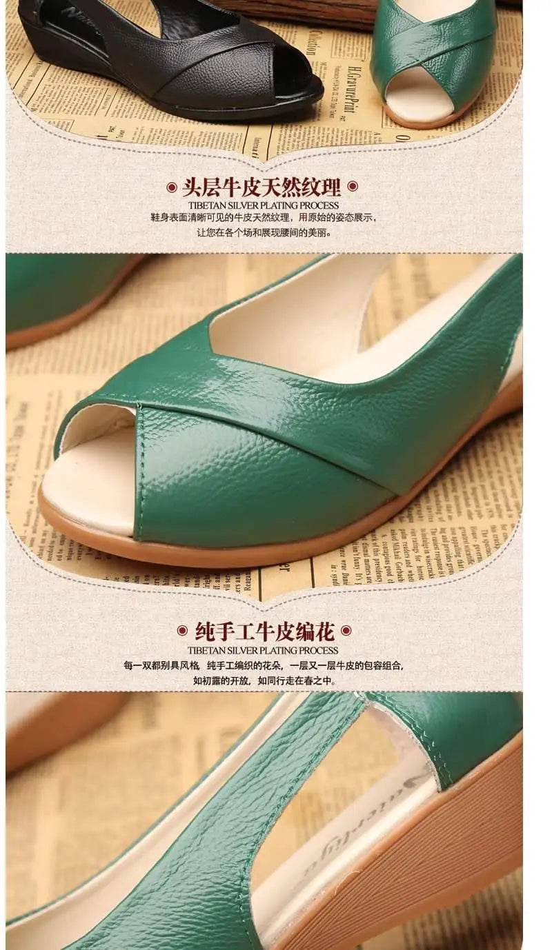 Sandalias de Cuña Planas | Punta Abierta | Tallas 41-42 | Genuinas