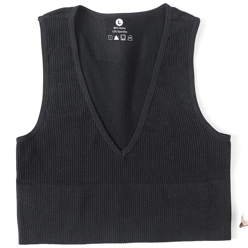 Top Corto Verano | Cuello V | Canesú Acanalado | Ticotrendy