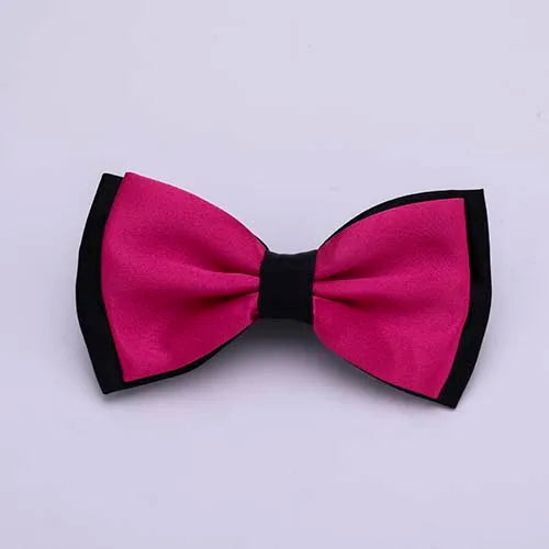 Pajarita ajustada para hombre, pajarita clásica de color negro y dorado, color rojo, verde, rosa, azul y blanco