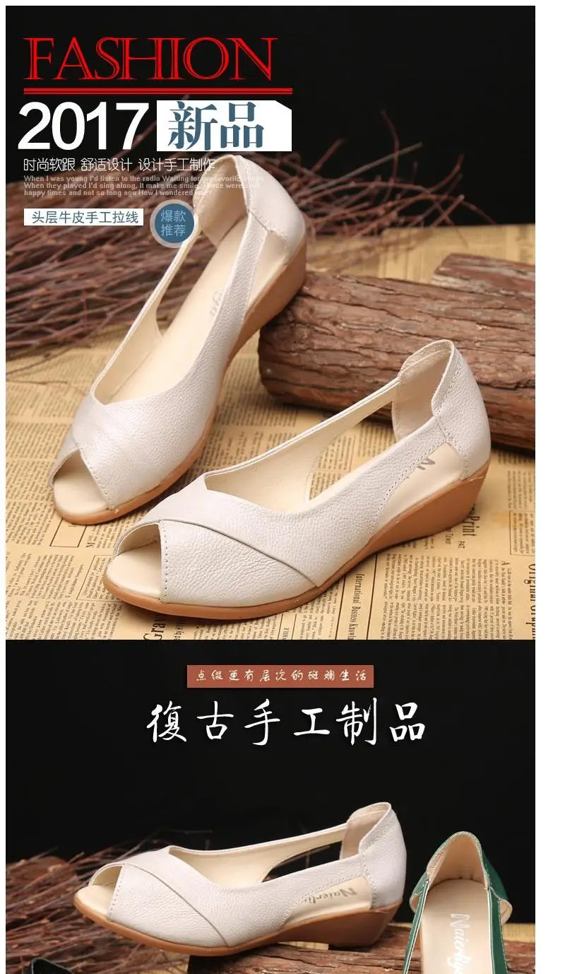 Sandalias de Cuña Planas | Punta Abierta | Tallas 41-42 | Genuinas
