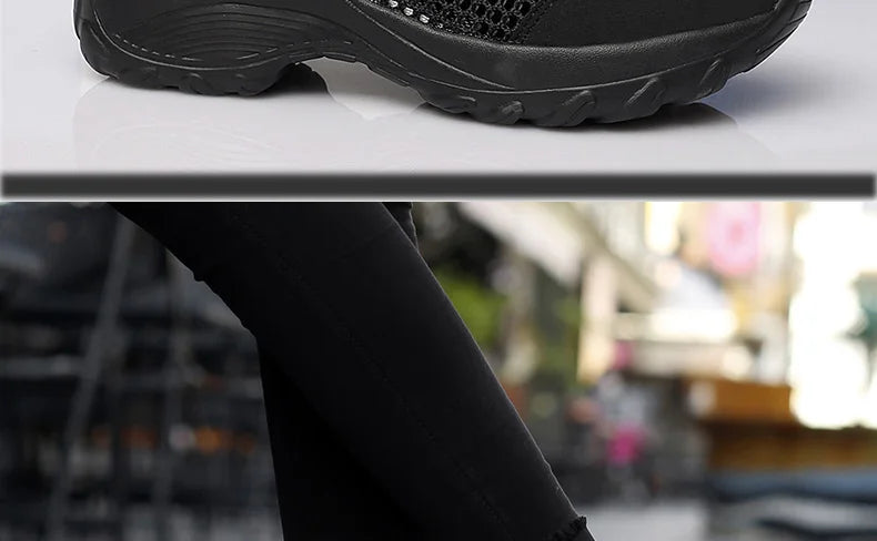 Zapatillas de Malla Hueca con Cordones | Plataforma EVA | Ligeras y Transpirables | Verano