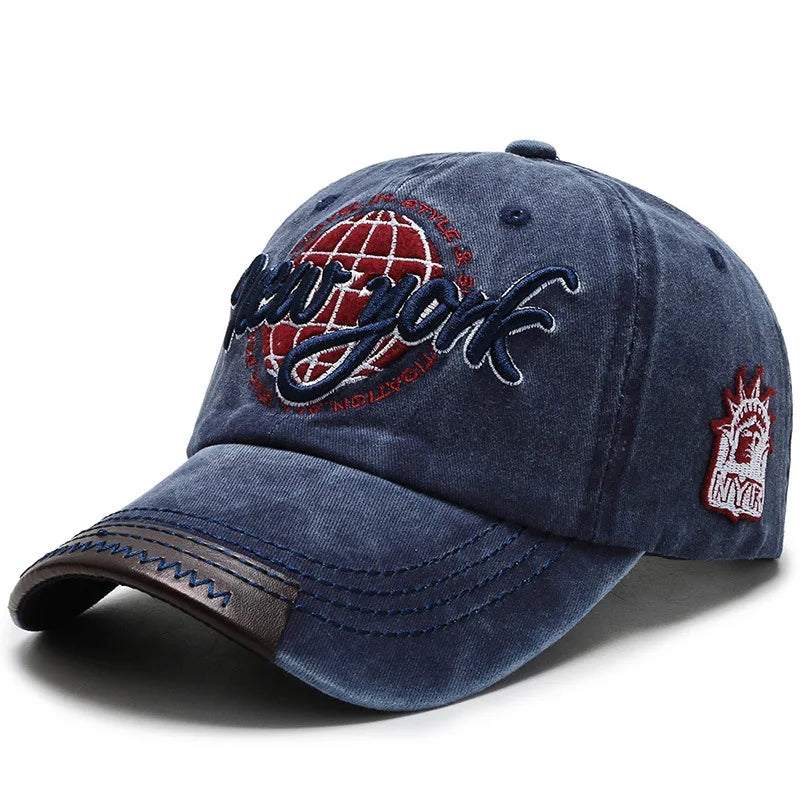 Gorra Vintage con Visera Curvada Bordada para Actividades al Aire Libre