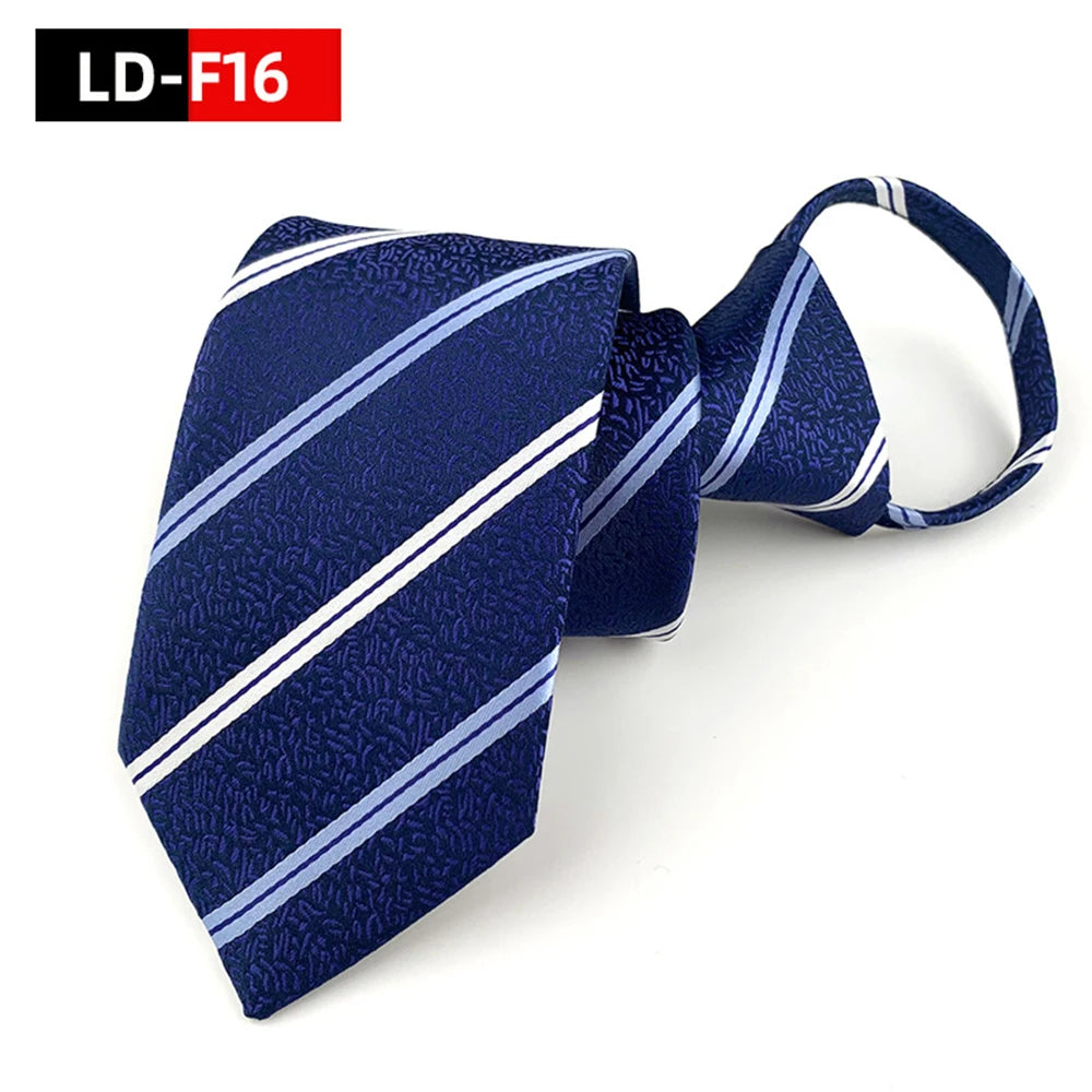 Corbata Preatada Unisex | Cremallera | Rayas y Floral | Cachemira