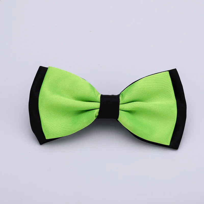 Pajarita ajustada para hombre, pajarita clásica de color negro y dorado, color rojo, verde, rosa, azul y blanco