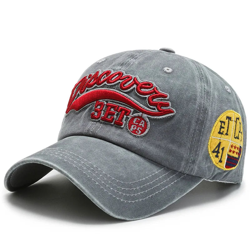 Gorra de Béisbol Retro Unisex | Bordado de Letras | Estilo Vaquero Hip Hop | Algodón