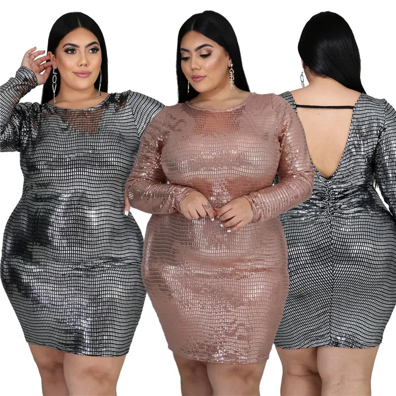 Vestidos de fiesta para mujer, talla grande 5XL, minivestido ajustado con Espalda descubierta, traje de cumpleaños para Club nocturno, venta al por mayor, envío directo, 2021
