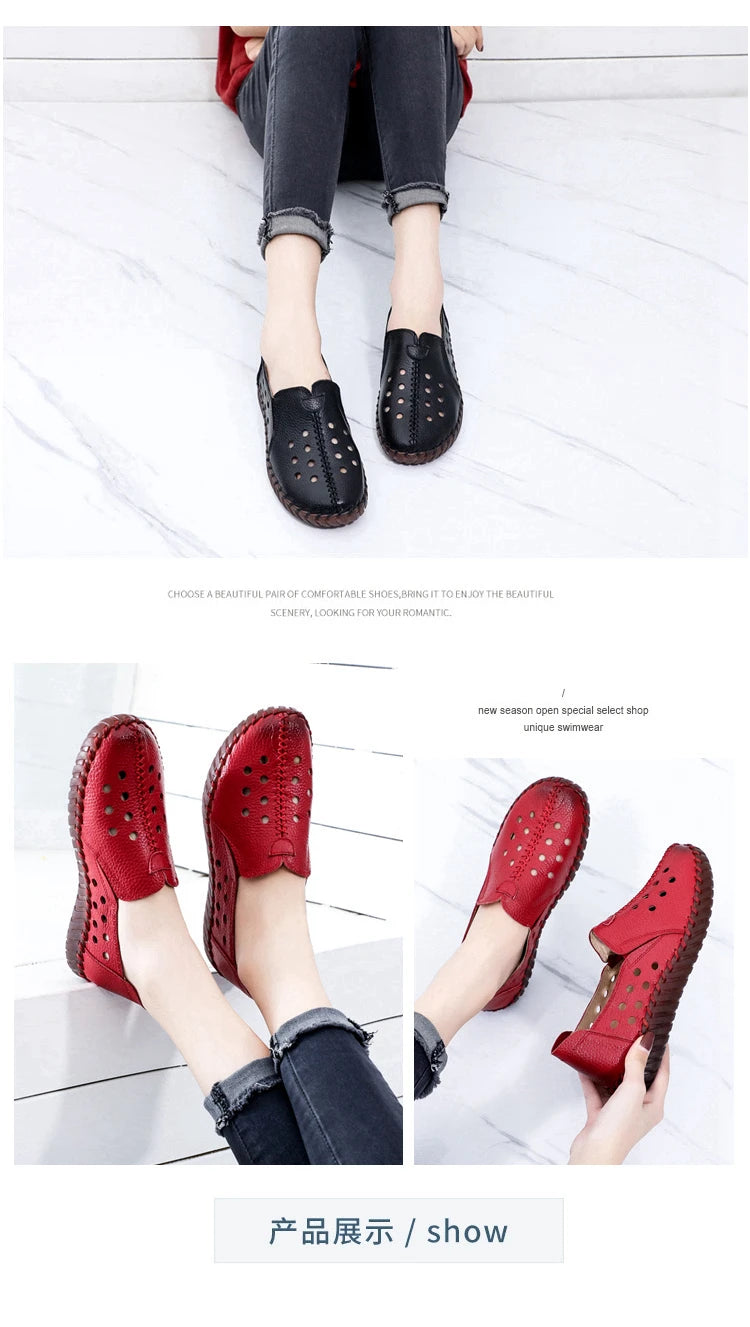 Mocasines Oxford de Cuero Azul | Costura Detallada | Zapatos Planos | Para Todas las Estaciones