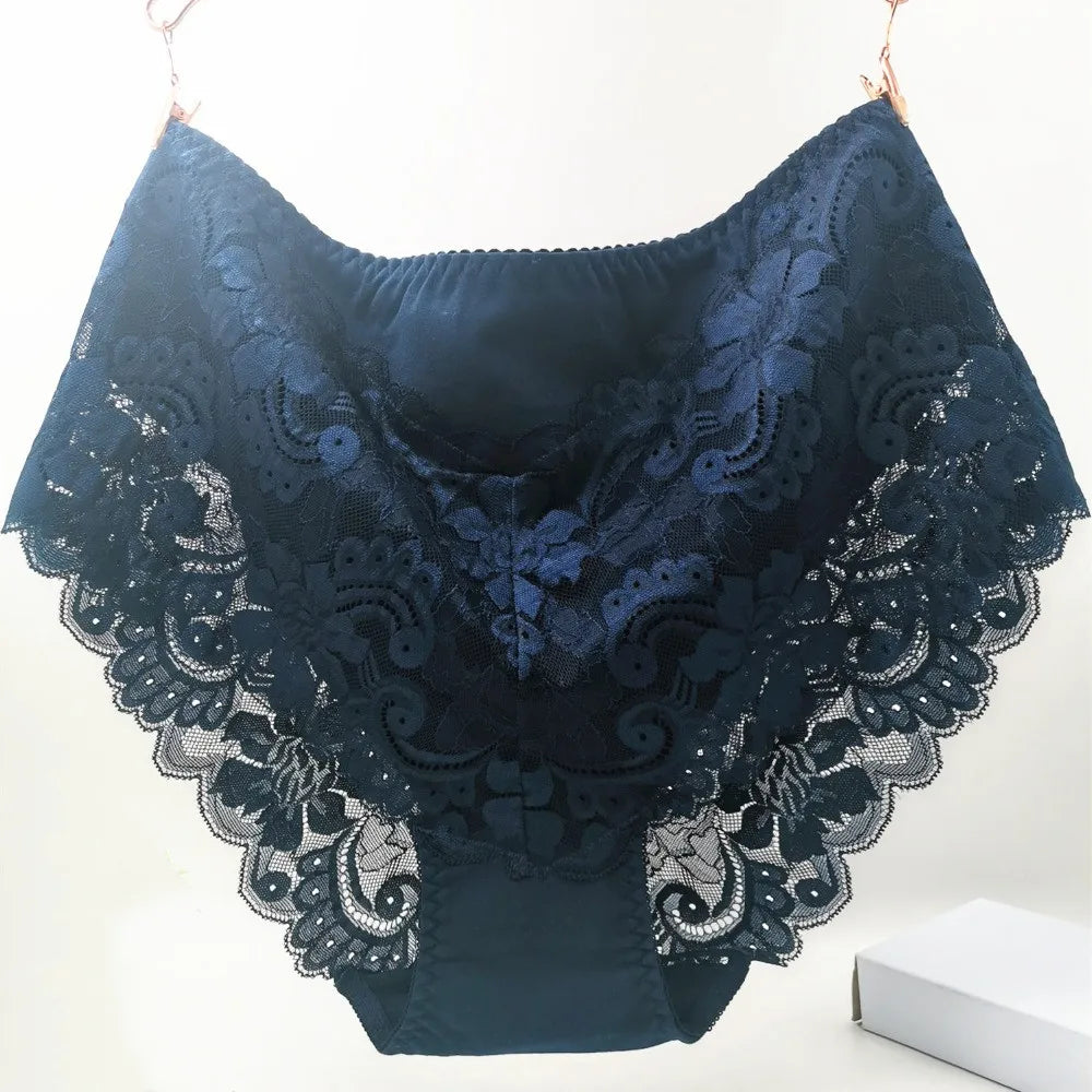 Bragas de Algodón con Encaje | Talla Grande 7XL