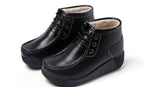 Botas Botines de Cuero Genuino para Mujer Tobillera Invierno Plataforma