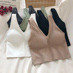 Top Sin Mangas Escote V | Acolchado Sin Costuras | Lencería Ajustable | Ticotrendy