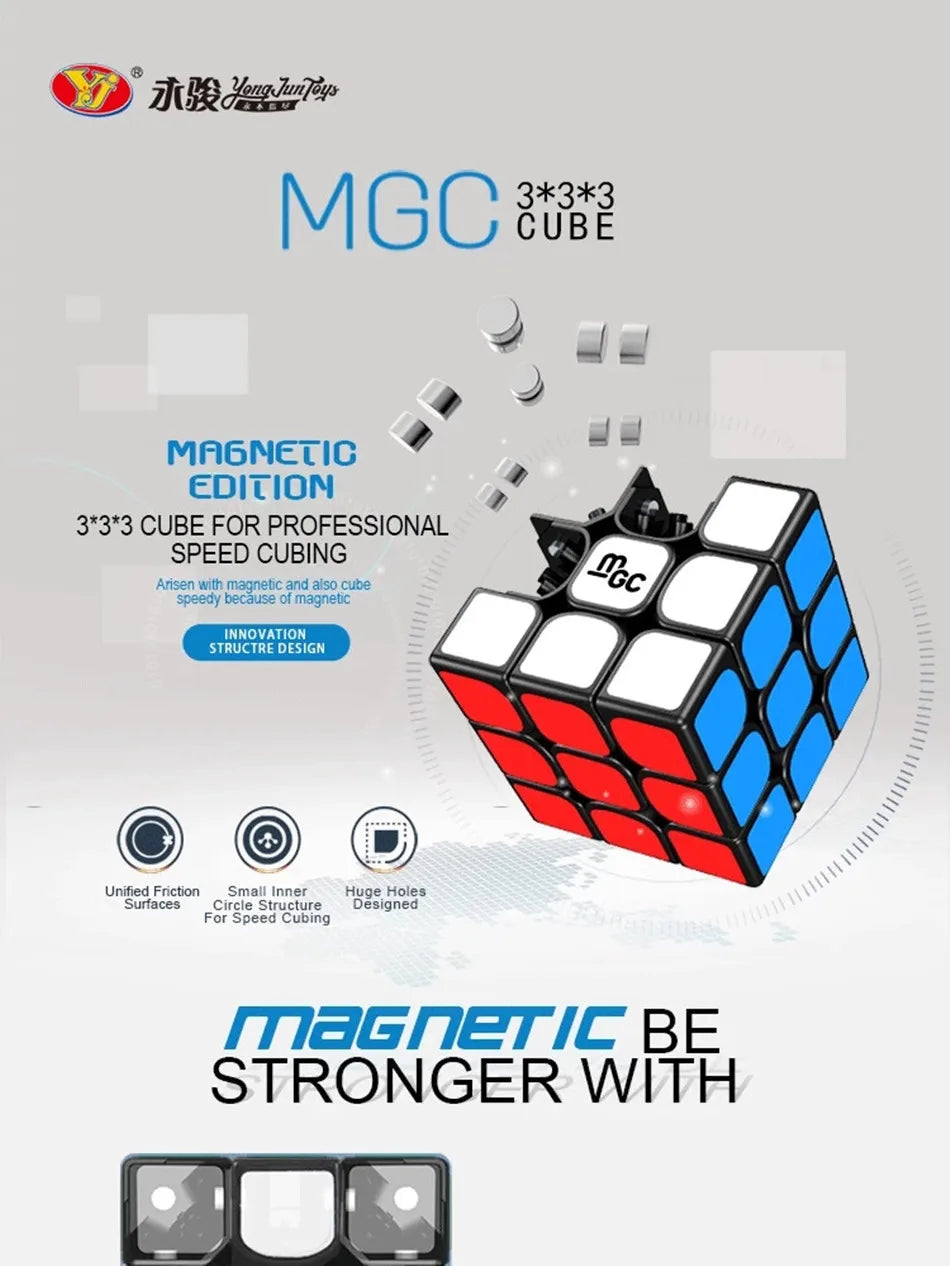 Yj MGC-cubo mágico magnético, 3x3x3, cubos de velocidad, núcleo negro, rompecabezas, juguetes, regalo para niños y adultos, juego de cubo profesional