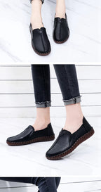Mocasines Oxford de Cuero Azul | Costura Detallada | Zapatos Planos | Para Todas las Estaciones