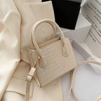 Mini Bolso Cuadrado con Patrón de Cocodrilo para Mujer