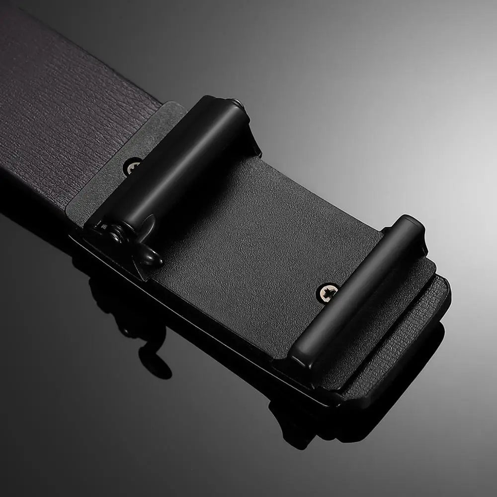 Cinturón De Cuero Para Negocios Hebilla Automática Elegancia Clásica Tica