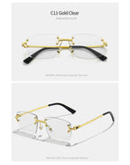 Gafas de Sol CATERSIDE | Cobre y Lentes Degradados Azules | Cuadradas Sin Montura | Lujo Unisex