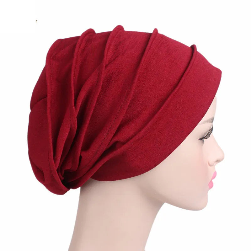Gorro respirable para mujer, turbante Hijabs para mujer, gorro de tela elástica para la cabeza, gorro suave con volantes para quimio contra el cáncer, bufanda musulmana, venta al por mayor