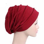 Gorro respirable para mujer, turbante Hijabs para mujer, gorro de tela elástica para la cabeza, gorro suave con volantes para quimio contra el cáncer, bufanda musulmana, venta al por mayor