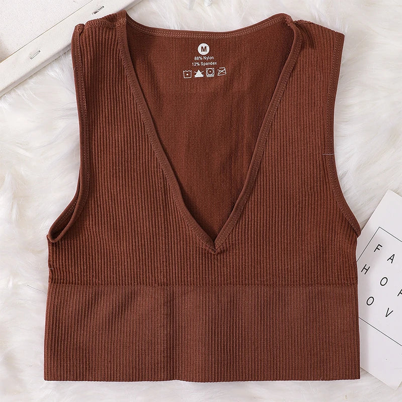Top Corto Verano | Cuello V | Canesú Acanalado | Ticotrendy