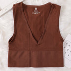 Top Corto Verano | Cuello V | Canesú Acanalado | Ticotrendy