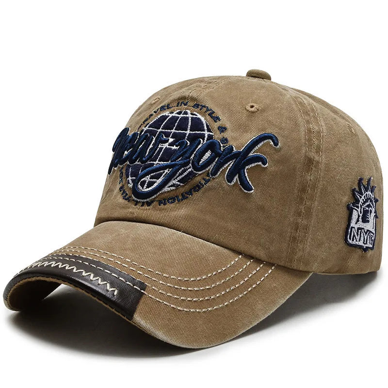 Gorra Vintage con Visera Curvada Bordada para Actividades al Aire Libre