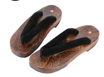 Sandalias Japonesas Geta Hombre Cosplay | Zuecos Madera Planos Novedad Verano