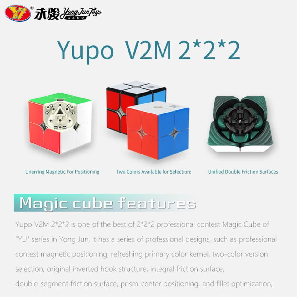 Yongjun-cubo magnético de plástico ABS para niños, cubo mágico educativo de juguete de 2x2x2, de 5x5x5Cm, modelo Yupo V2M