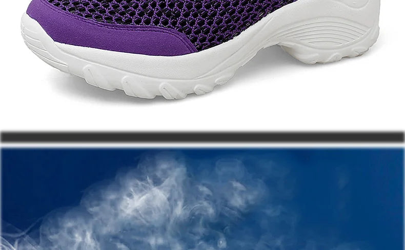 Zapatillas de Malla Hueca con Cordones | Plataforma EVA | Ligeras y Transpirables | Verano