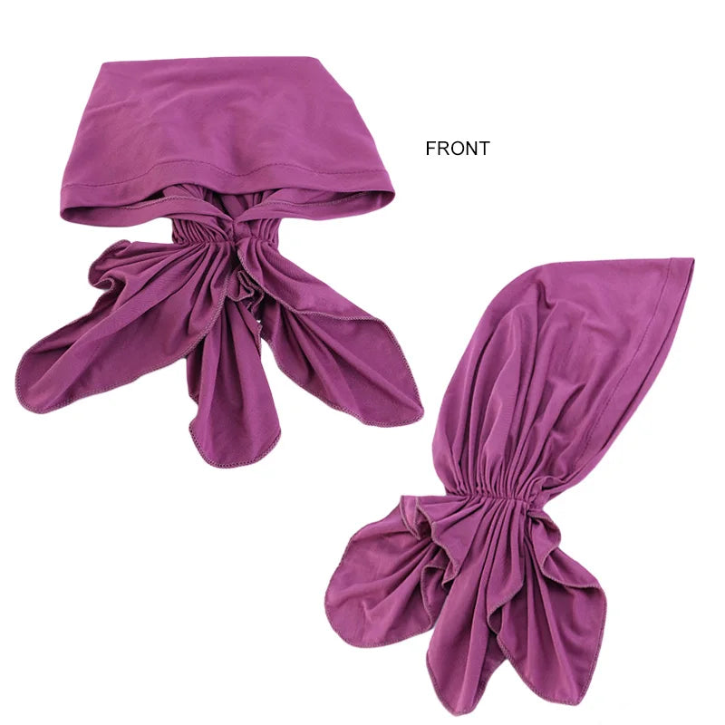 Nueva bufanda musulmana de bambú preatada, gorro de quimio para mujer, turbante para mujer, sombrero, pañuelo para la cabeza, pañuelos para el cáncer, accesorios para el cabello
