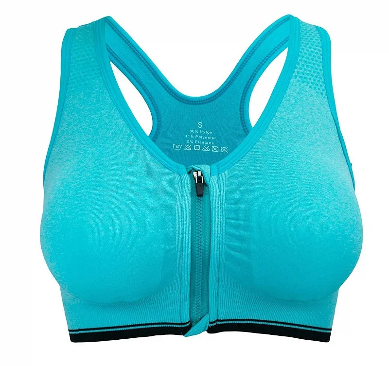 Top Deportivo para Mujer S-5XL | Cremallera Frontal y Push-up | Gimnasio y Yoga | Tico trendy