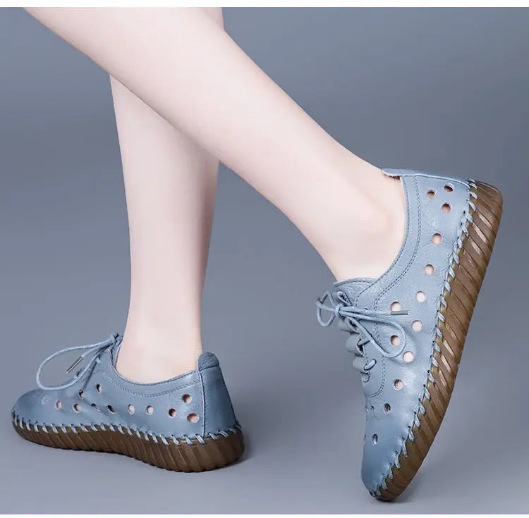 Zapatos Oxford de Diseñador | Cuero Partido | Transpirables | Cordones | Novedad