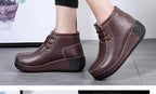 Botas Botines de Cuero Genuino para Mujer Tobillera Invierno Plataforma