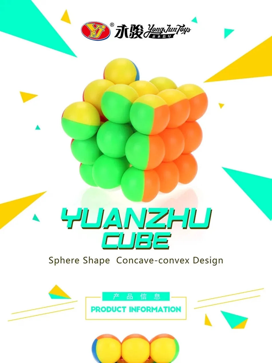 YuanZhu-Cubo mágico educativo para niños, juguete de rompecabezas, Cubo mágico ABS, YJ Little Ball 3x3, 3x3