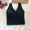 Top Sin Mangas Escote V | Acolchado Sin Costuras | Lencería Ajustable | Ticotrendy
