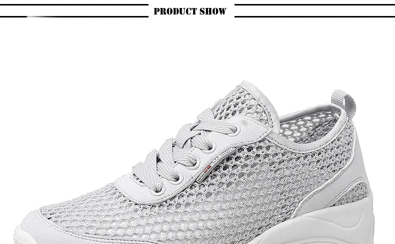 Zapatillas de Malla Hueca con Cordones | Plataforma EVA | Ligeras y Transpirables | Verano