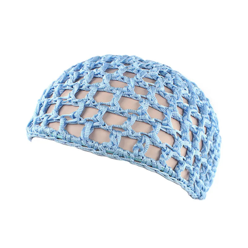 Nueva redecilla de punto suave para el cabello, gorro de redecilla de punto de rayón, gorro para el cuidado del cabello, cubierta nocturna para dormir de ganchillo, turbantes, accesorios de herramientas de estilismo