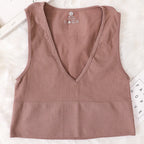 Top Corto Verano | Cuello V | Canesú Acanalado | Ticotrendy