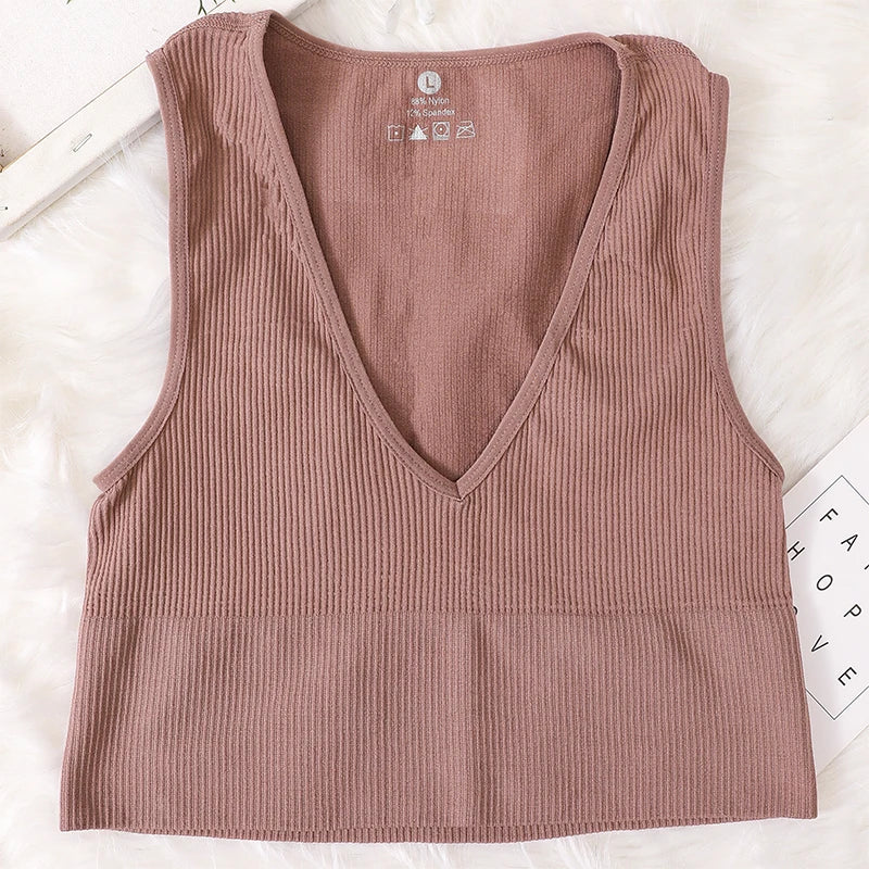 Top Corto Verano | Cuello V | Canesú Acanalado | Ticotrendy
