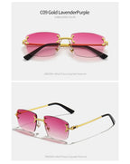 Gafas de Sol CATERSIDE | Cobre y Lentes Degradados Azules | Cuadradas Sin Montura | Lujo Unisex